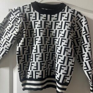 Black and White Crewneck Sweater